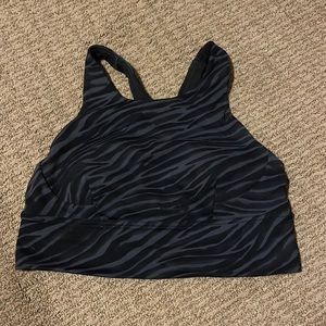 lululemon zebra print black sports bra